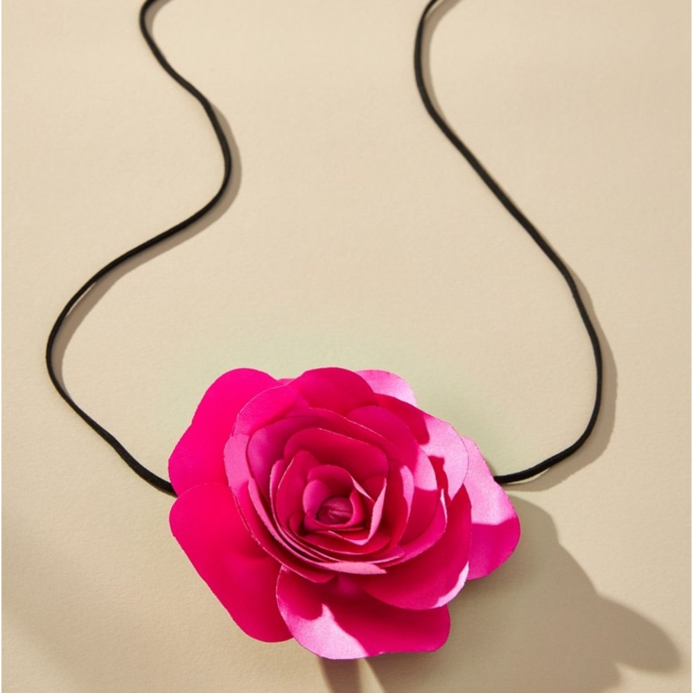Anthropologie Rosette Necklace - OS - Pink - Picture 4 of 8